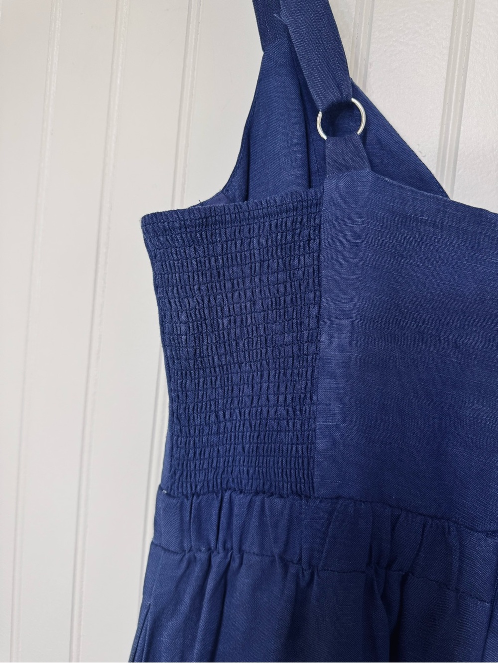 ASTR the Label Caspar Blue Wide Leg Jumpsuit Medium Linen Blend Corset Summer - Picture 9 of 15